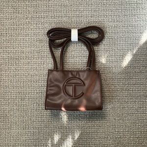 Telfar small shopping bag- Chocolate (dark brown)